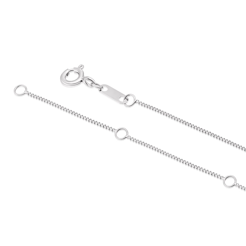Main Image 3 of 9ct White Gold 16&quot; Diamond & Topaz Solitaire Pendant