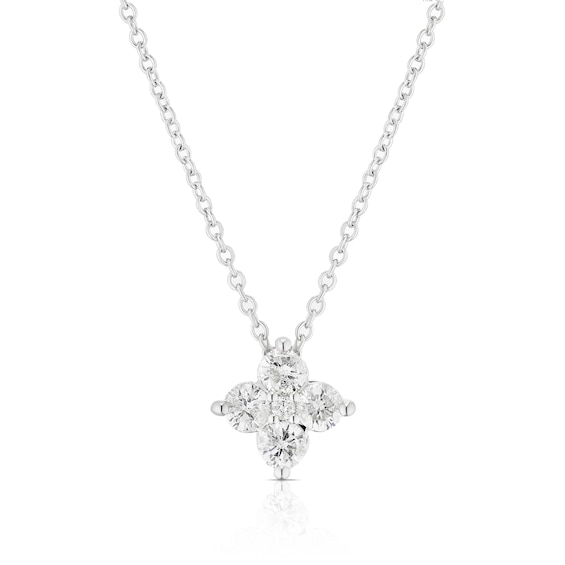 9ct White Gold 18 0.25ct Diamond Pendant Necklace