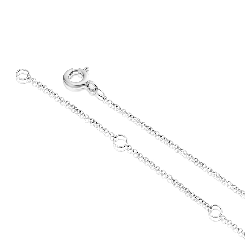 Main Image 3 of 9ct White Gold 18&quot; 0.15ct Diamond Pear Shaped Pendant