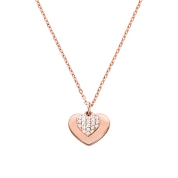 Michael Kors Pave Heart 14ct Rose Gold-Plated Necklace