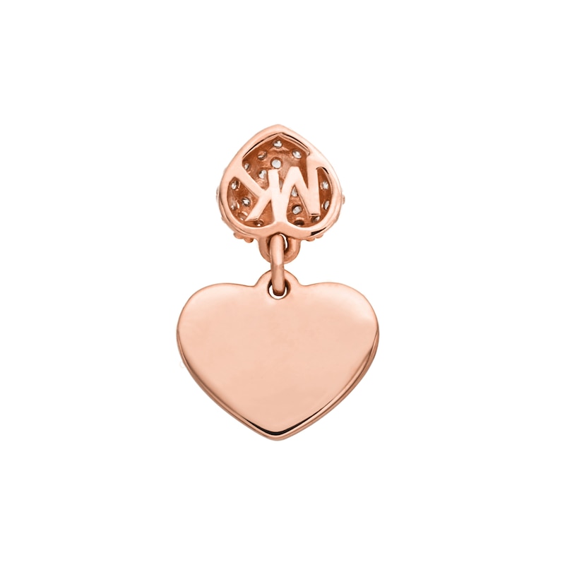 Main Image 4 of Michael Kors Pave Heart 14ct Rose Gold-Plated Necklace