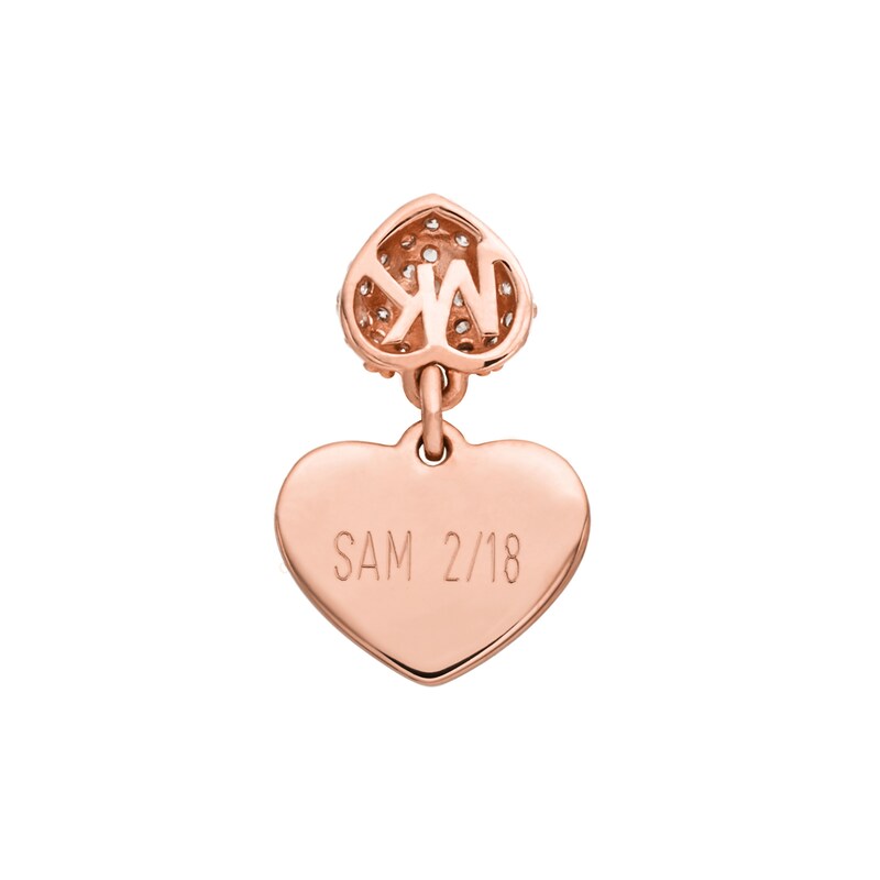 Main Image 5 of Michael Kors Pave Heart 14ct Rose Gold-Plated Necklace