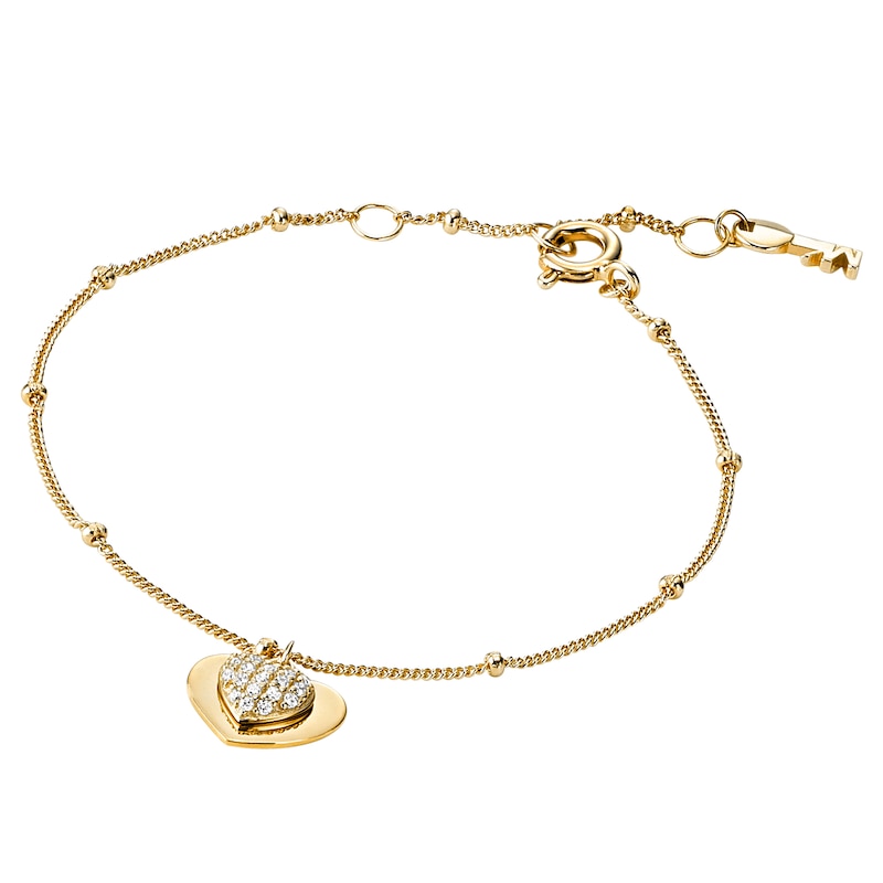Michael Kors 14ct Gold Plated Silver 7 Inch Kors Love Bracelet