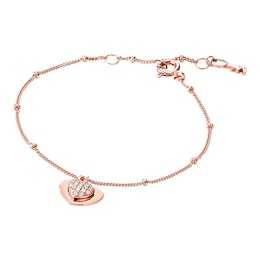 Michael Kors 14ct Rose Gold Plated Silver Kors Love Bracelet