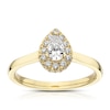Thumbnail Image 1 of The Diamond Story 18ct Yellow Gold 0.50ct Diamond Pear Halo Ring
