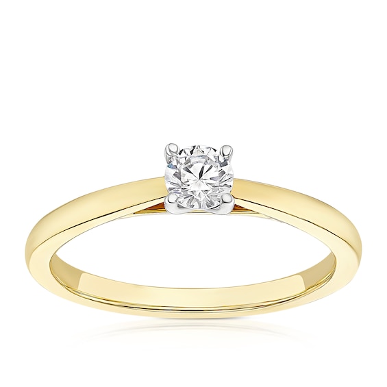 Engagement Ring The Diamond Story 18ct Yellow Gold Solitaire 0.25ct Diamond Ring