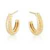 Thumbnail Image 1 of 9ct Yellow Gold Diamond Cut Half Hoop Earrings