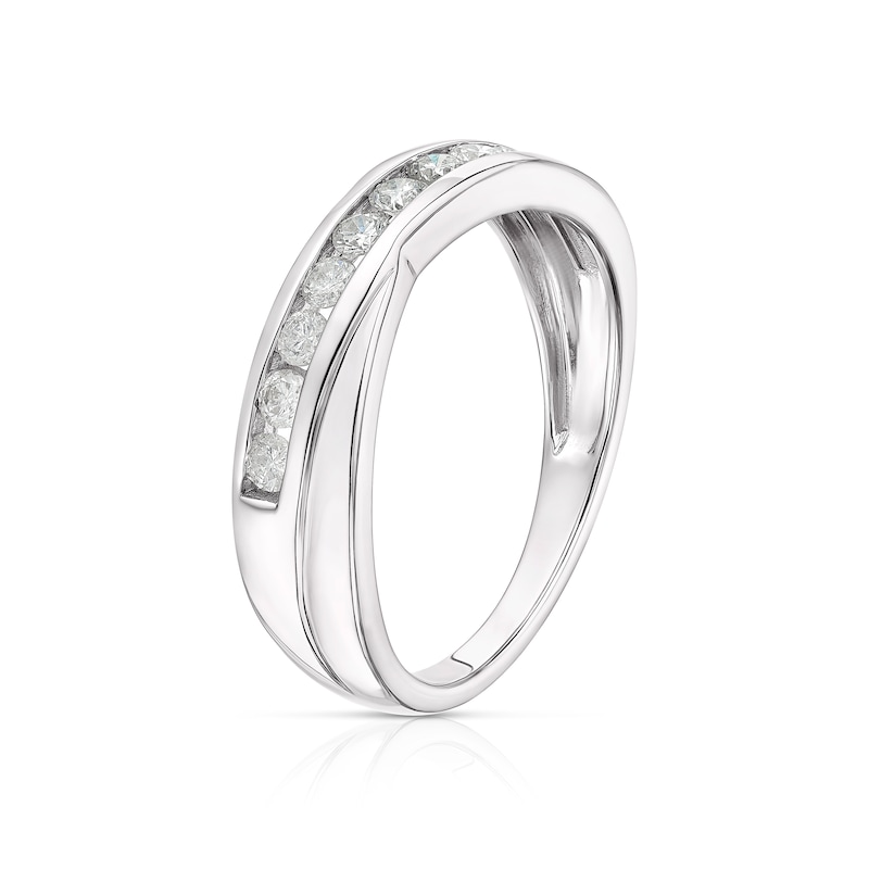 9ct White Gold 0.33ct Diamond Crossover Eternity Ring