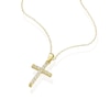 Thumbnail Image 2 of 9ct Yellow Gold 16+2" Cubic Zirconia Cross Shaped Pendant