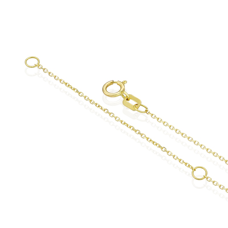 Main Image 3 of 9ct Yellow Gold 16+2" Cubic Zirconia Cross Shaped Pendant