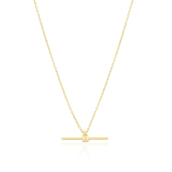 9ct Yellow Gold 18 Forzatina T-Bar Pendant