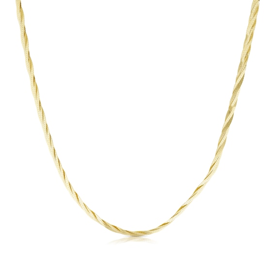 9ct Yellow Gold 18 Twist Flat Chain Necklace