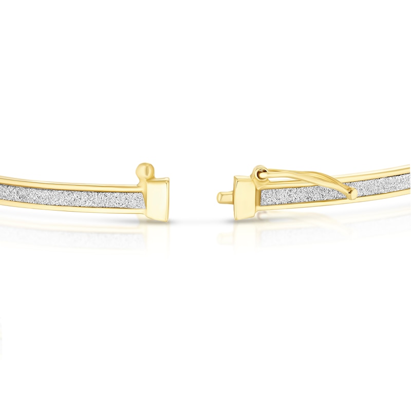 Main Image 3 of 9ct Yellow Gold Channel Set Sparkle Bangle