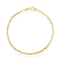9ct Yellow Gold 7.5" Flat Braided Chain Bracelet