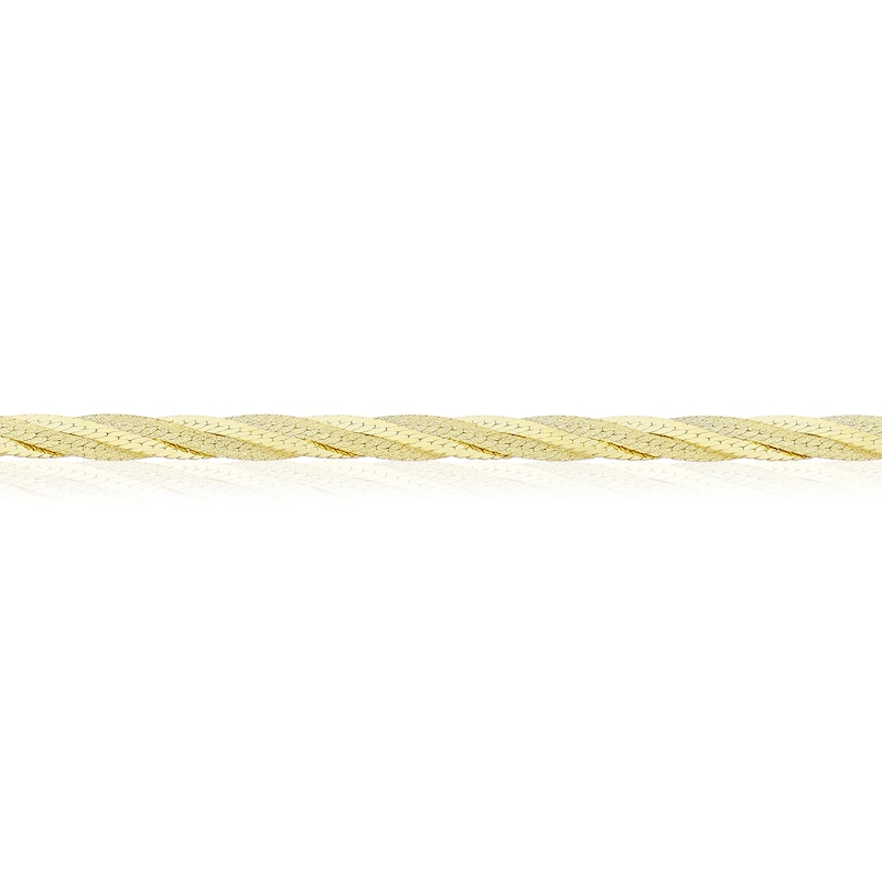 Main Image 2 of 9ct Yellow Gold 7.5" Flat Braided Chain Bracelet