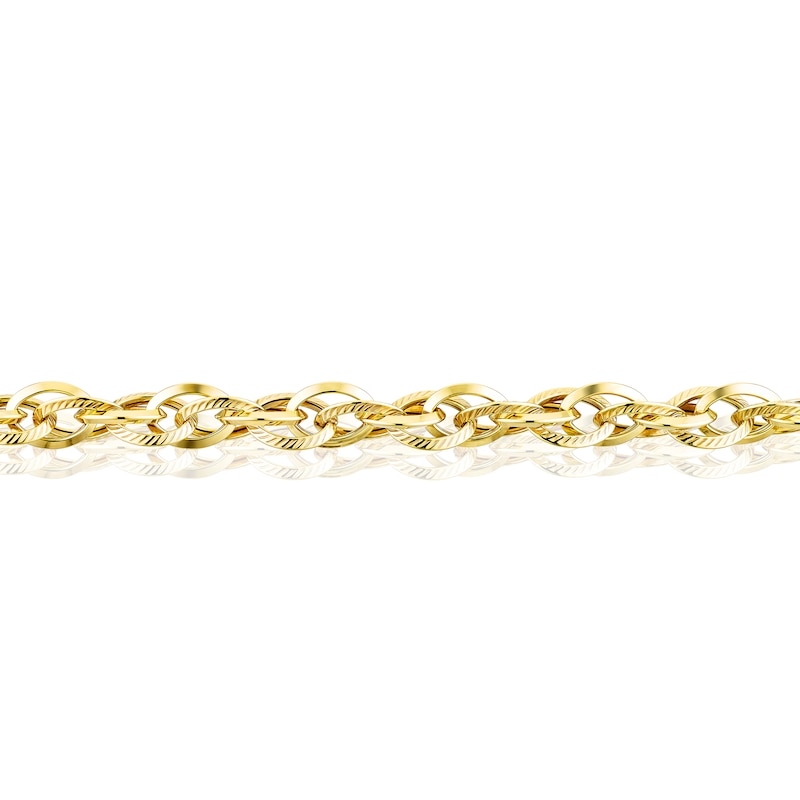 Main Image 2 of 9ct Yellow Gold 7.5" Textured Link Bracelet