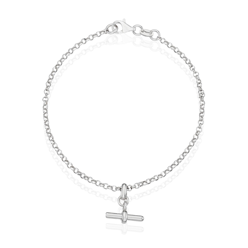 Main Image 1 of Sterling Silver T-Bar Chain Bracelet