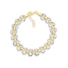Thumbnail Image 1 of Sterling Silver & Gold Plated Two Tone 7+1" Link Chain Bracelet