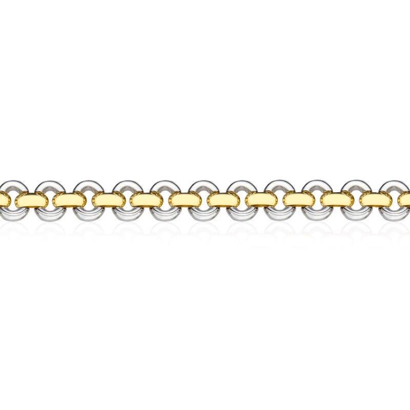 Main Image 2 of Sterling Silver & Gold Plated Two Tone 7+1" Link Chain Bracelet