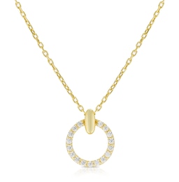 9ct Yellow Gold & Cubic Zirconia Open Circle Pendant