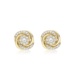 9ct Yellow Gold 9mm Cubic Zirconia Knot Stud Earrings