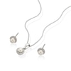 Thumbnail Image 2 of Sterling Silver Cultured Freshwater Pearl Cubic Zirconia Earrings & Pendant Set
