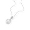 Thumbnail Image 2 of 9ct White Gold Cultured Freshwater Pearl Diamond Pavé Pendant
