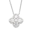 Thumbnail Image 1 of Sterling Silver 18" Cubic Zirconia Clover Shaped Pendant
