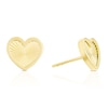 Thumbnail Image 1 of 9ct Yellow Gold Diamond Cut Heart Shaped Stud Earrings