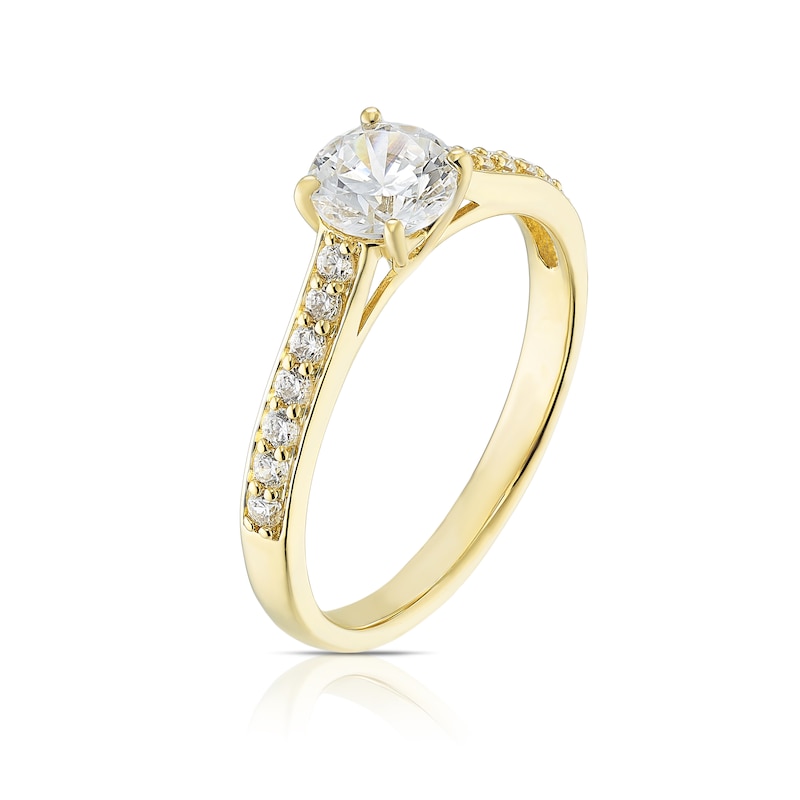 Main Image 2 of 9ct Yellow Gold & Cubic Zirconia Solitaire Ring