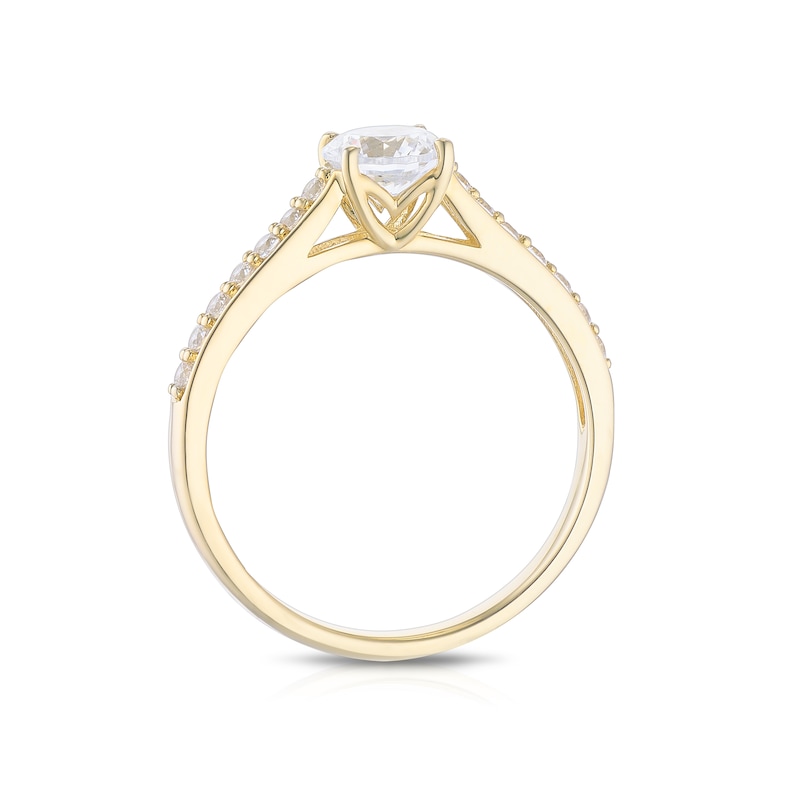 Main Image 3 of 9ct Yellow Gold & Cubic Zirconia Solitaire Ring
