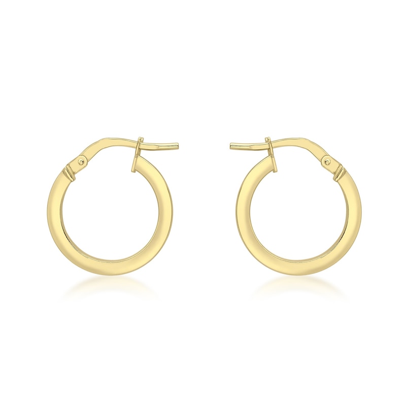 Main Image 1 of 18ct Yellow Gold 16mm Square Edged Hoop Earrings