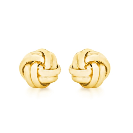 18ct Yellow Gold 8.5mm Multi Knot Stud Earrings
