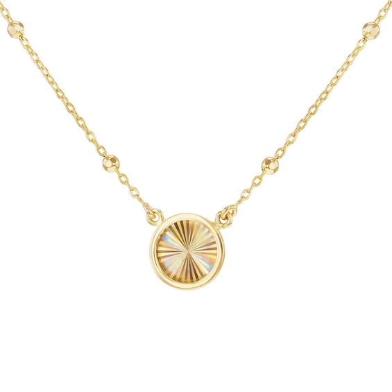 9ct Yellow Gold 17.75 Diamond Cut Circle Chain Pendant