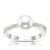 Thumbnail Image 1 of Sterling Silver Cultured Freshwater Pearl & Cubic Zirconia Ring