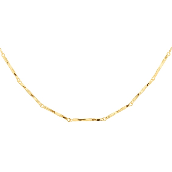 9ct Yellow Gold 17+1 Diamond Cut Twist Chain Necklace