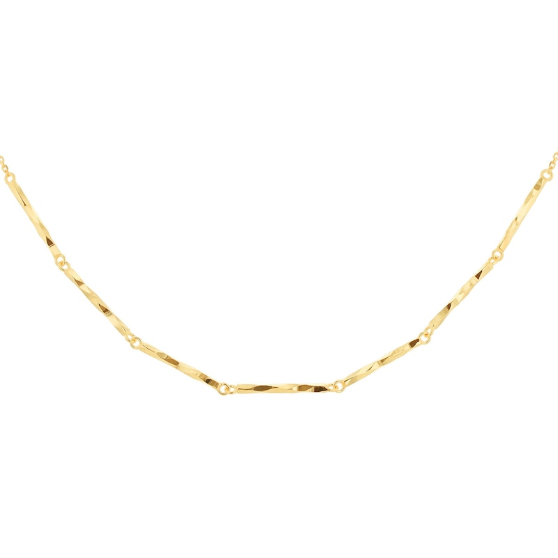 Main Image 1 of 9ct Yellow Gold 17+1" Diamond Cut Twist Chain Necklace