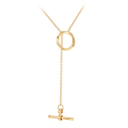 9ct Yellow Gold 17+1" Diamond Cut T-Bar Necklace