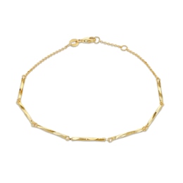 9ct Yellow Gold 7" Diamond Cut Twist Bracelet