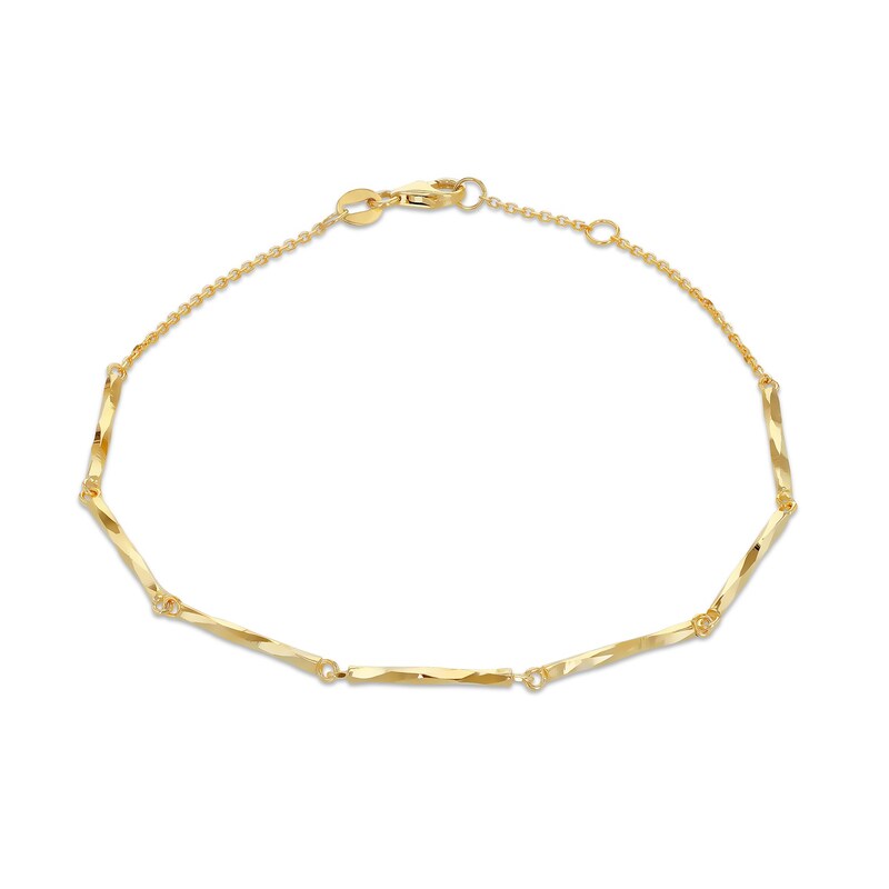 Main Image 1 of 9ct Yellow Gold 7" Diamond Cut Twist Bracelet