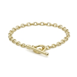 9ct Yellow Gold 7.25" T-Bar Belcher Chain Bracelet