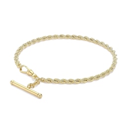 9ct Yellow Gold 7.5" T-Bar Rope Chain Bracelet