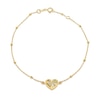 Thumbnail Image 1 of 9ct Yellow Gold 7" Diamond Cut Heart Shaped Charm Bracelet
