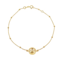 9ct Yellow Gold 7" Diamond Cut Circle Bracelet