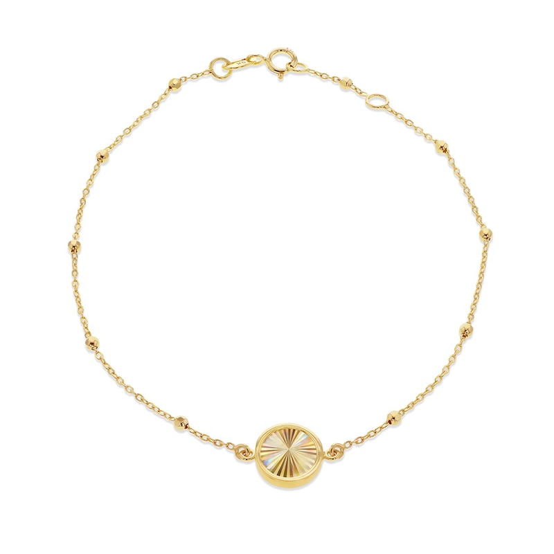 Main Image 1 of 9ct Yellow Gold 7" Diamond Cut Circle Bracelet
