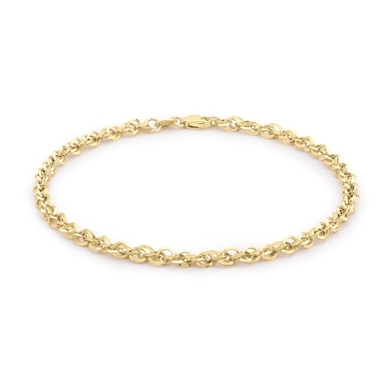 9ct Yellow Gold 7.5 Diamond Cut Chain Bracelet