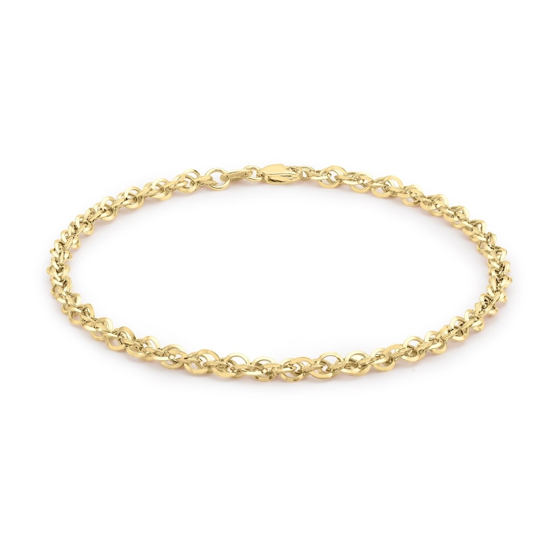 Main Image 1 of 9ct Yellow Gold 7.5&quot; Diamond Cut Chain Bracelet