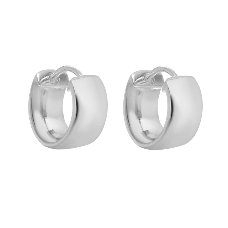 Main Image 1 of Sterling Silver 15mm Wide Huggie Earrings