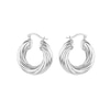 Thumbnail Image 1 of Sterling Silver 29mm Twist Polished Hoop Earrings