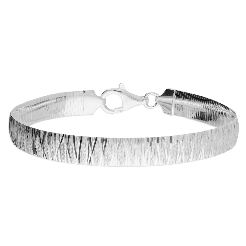 Main Image 1 of Sterling Silver 7" Diamond Cut Thin Chain Bracelet